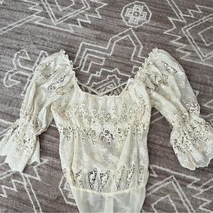 Free People Land of the Free Romantic Lace Bodysuit